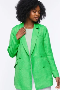 Double-Breasted Slit Blazer