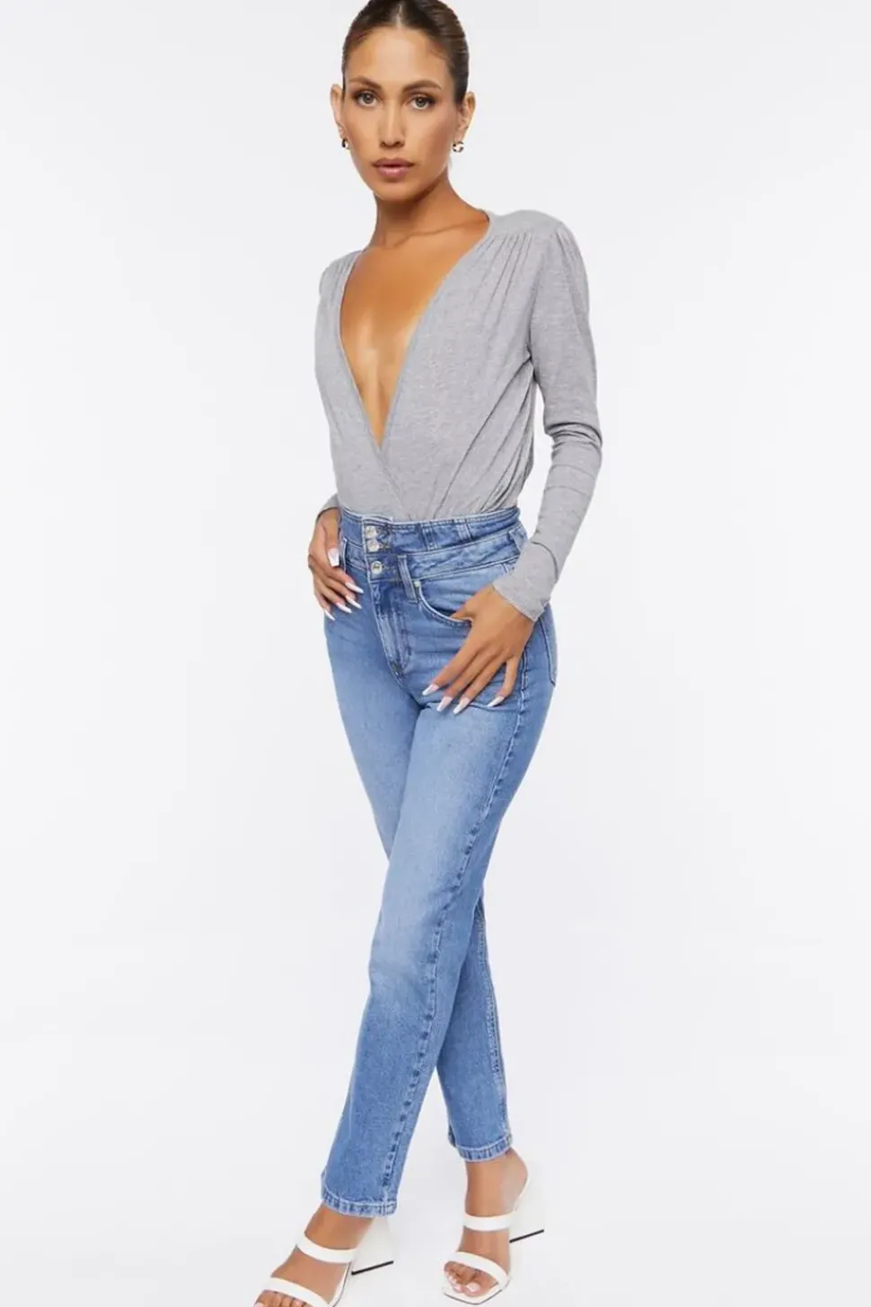 Double-Waisted Long Jeans
