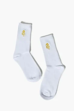 Dragon Embroidered Crew Sock Set