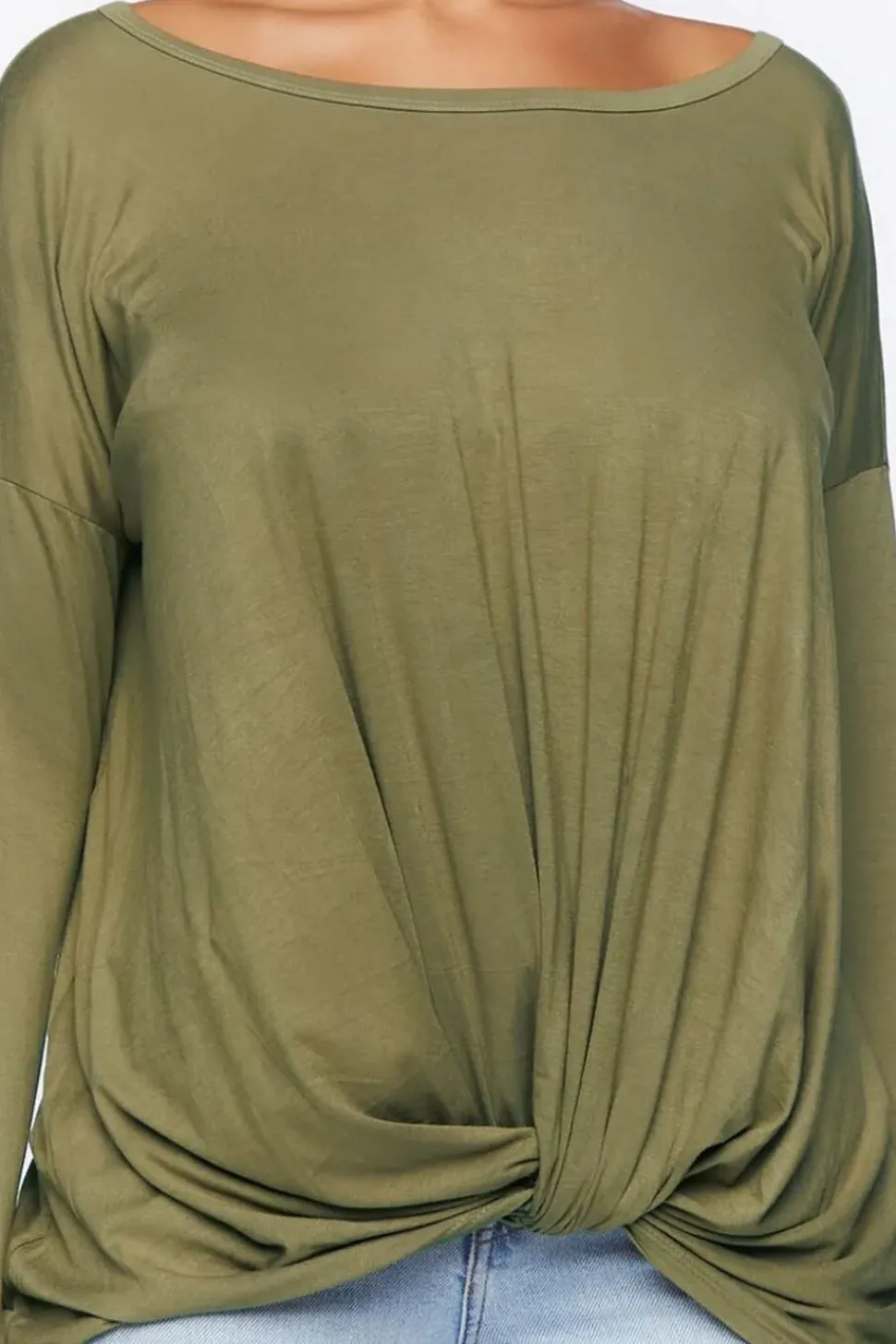 Draped Twisted-Hem Top