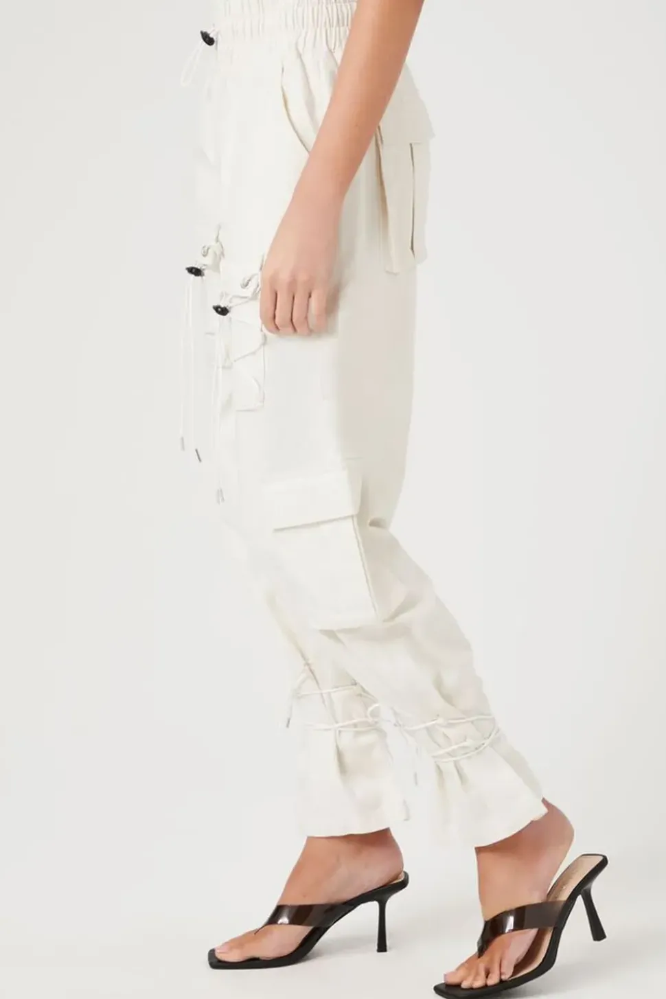 Drawstring Cargo Denim Joggers