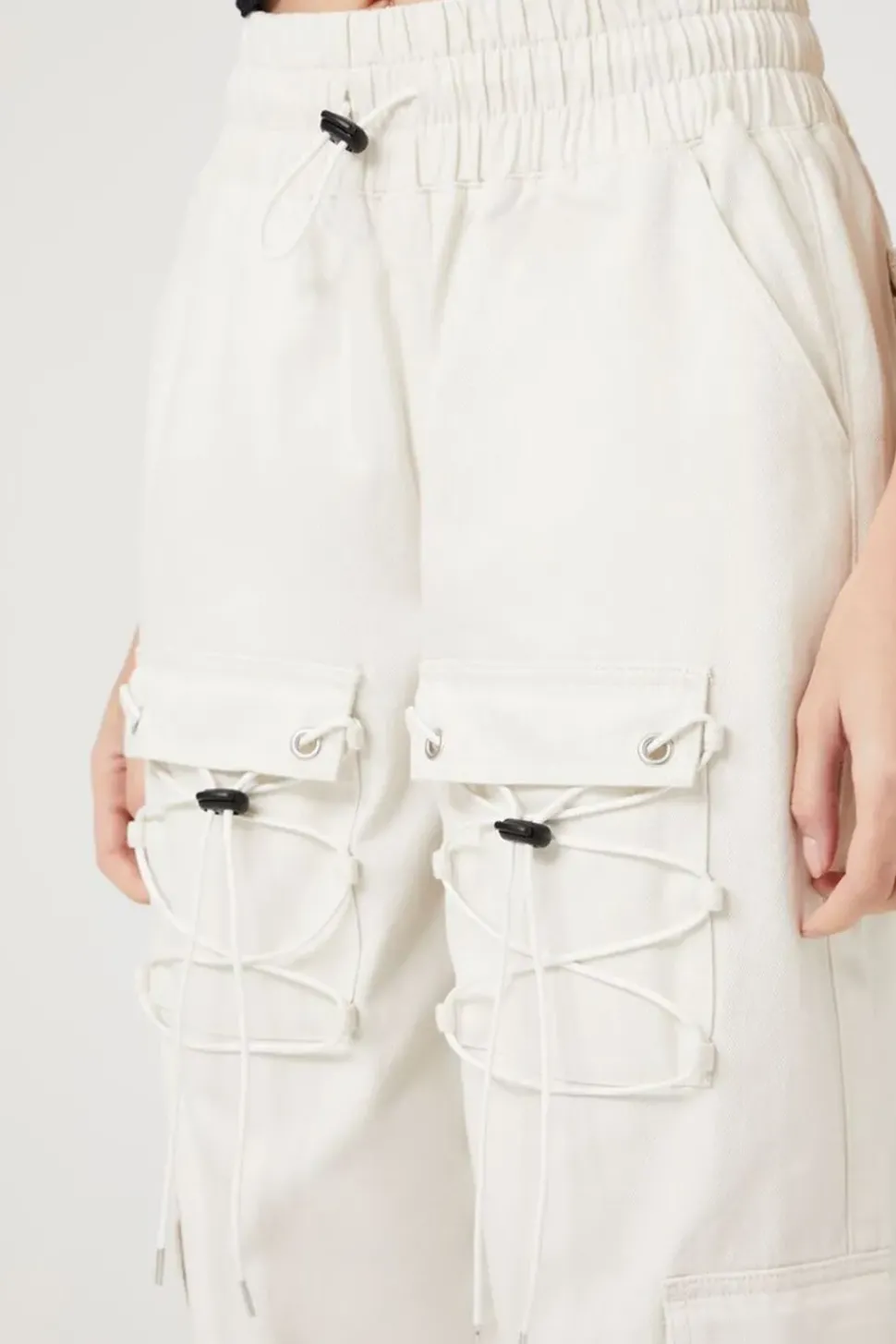 Drawstring Cargo Denim Joggers