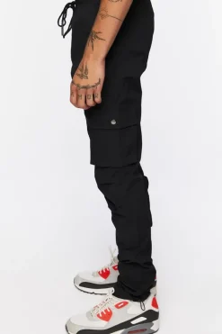 Drawstring Cargo Slim-Fit Pants