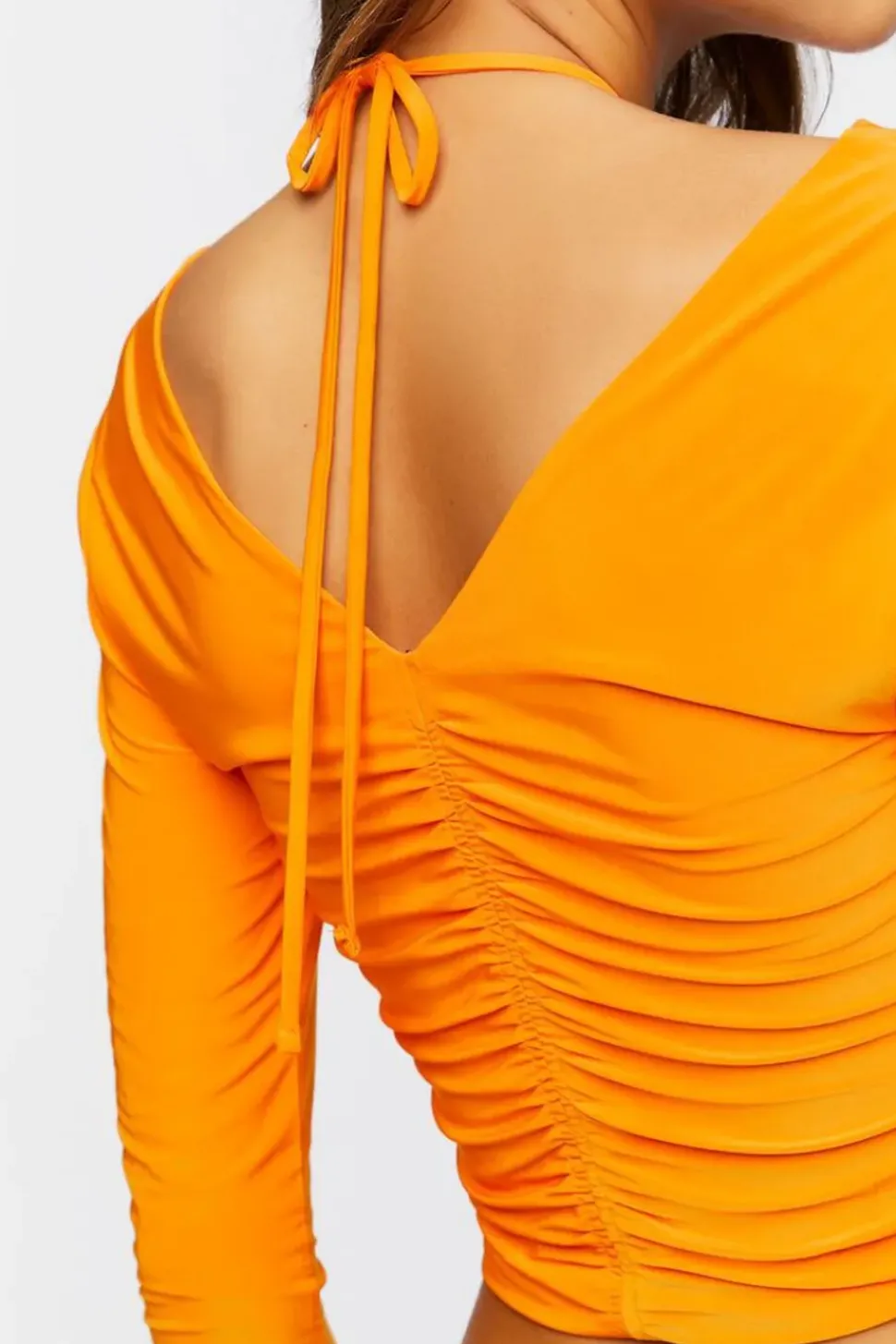 Drawstring Halter Cutout Crop Top