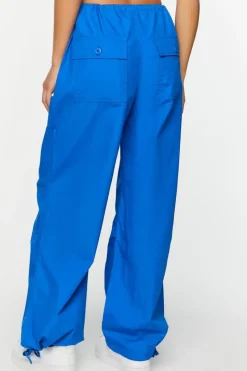 Drawstring Low-Rise Parachute Pants