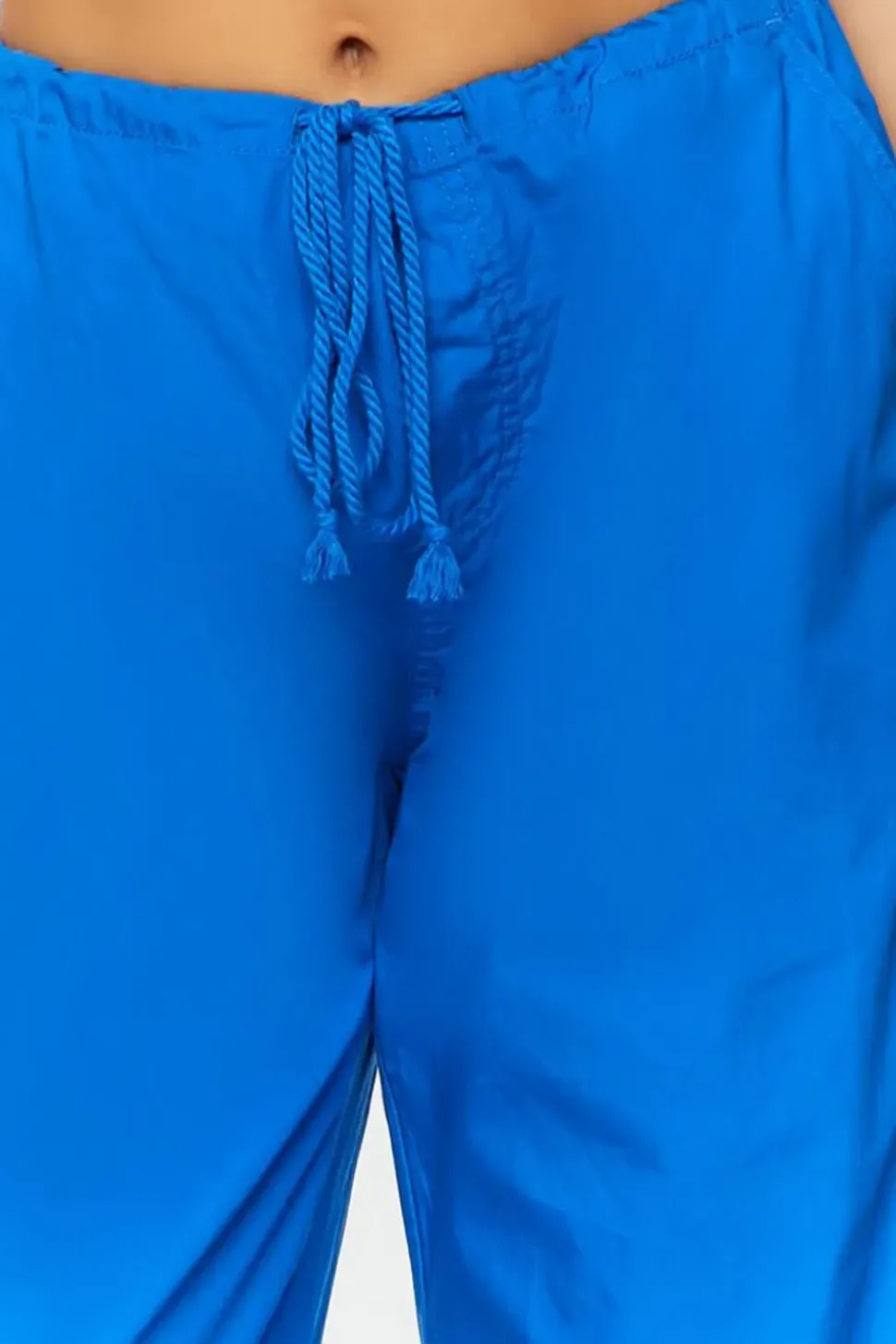 Drawstring Low-Rise Parachute Pants