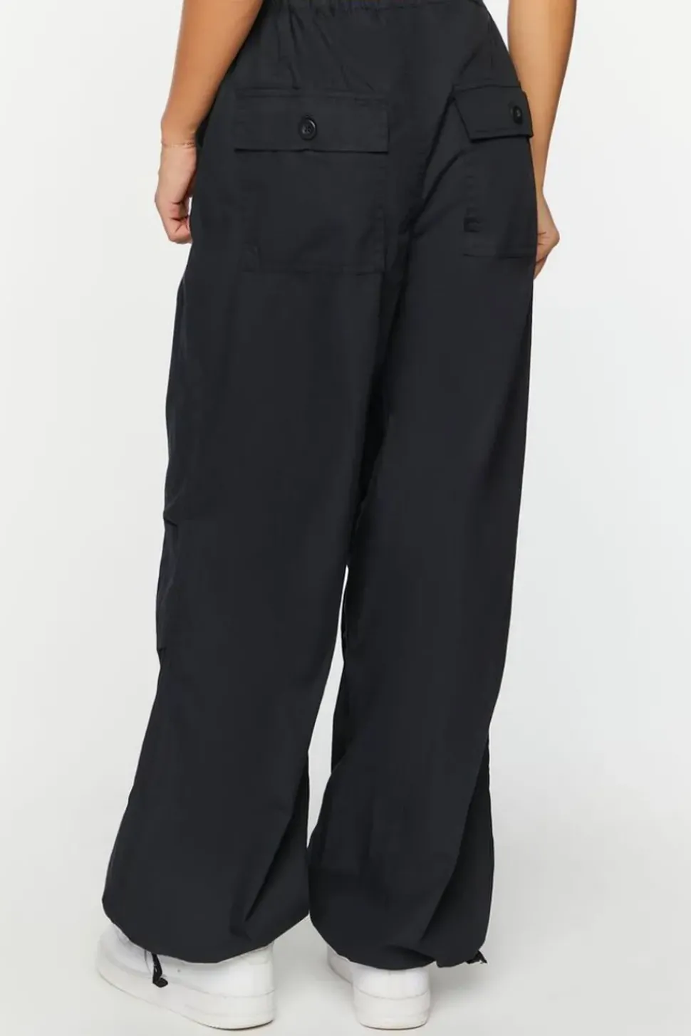 Drawstring Low-Rise Parachute Pants