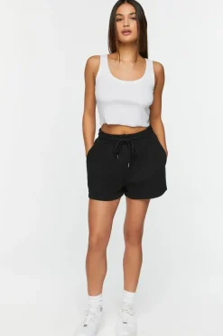 Drawstring Vented-Hem Shorts