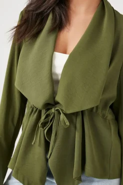Drawstring Waterfall Jacket