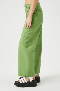 Drawstring Wide-Leg Cargo Pants