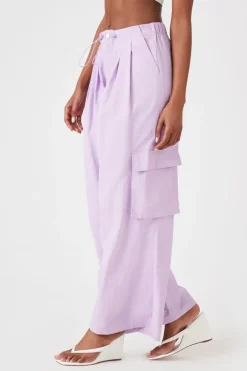 Drawstring Wide-Leg Cargo Pants