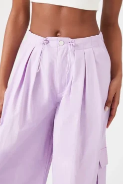 Drawstring Wide-Leg Cargo Pants