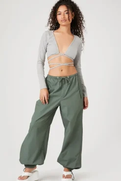 Drawstring Wide-Leg Joggers