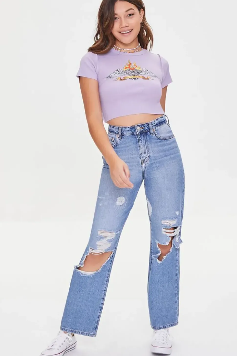 Drive Me Mad Graphic Cropped Tee