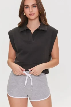 Dropped-Sleeve Crop Top