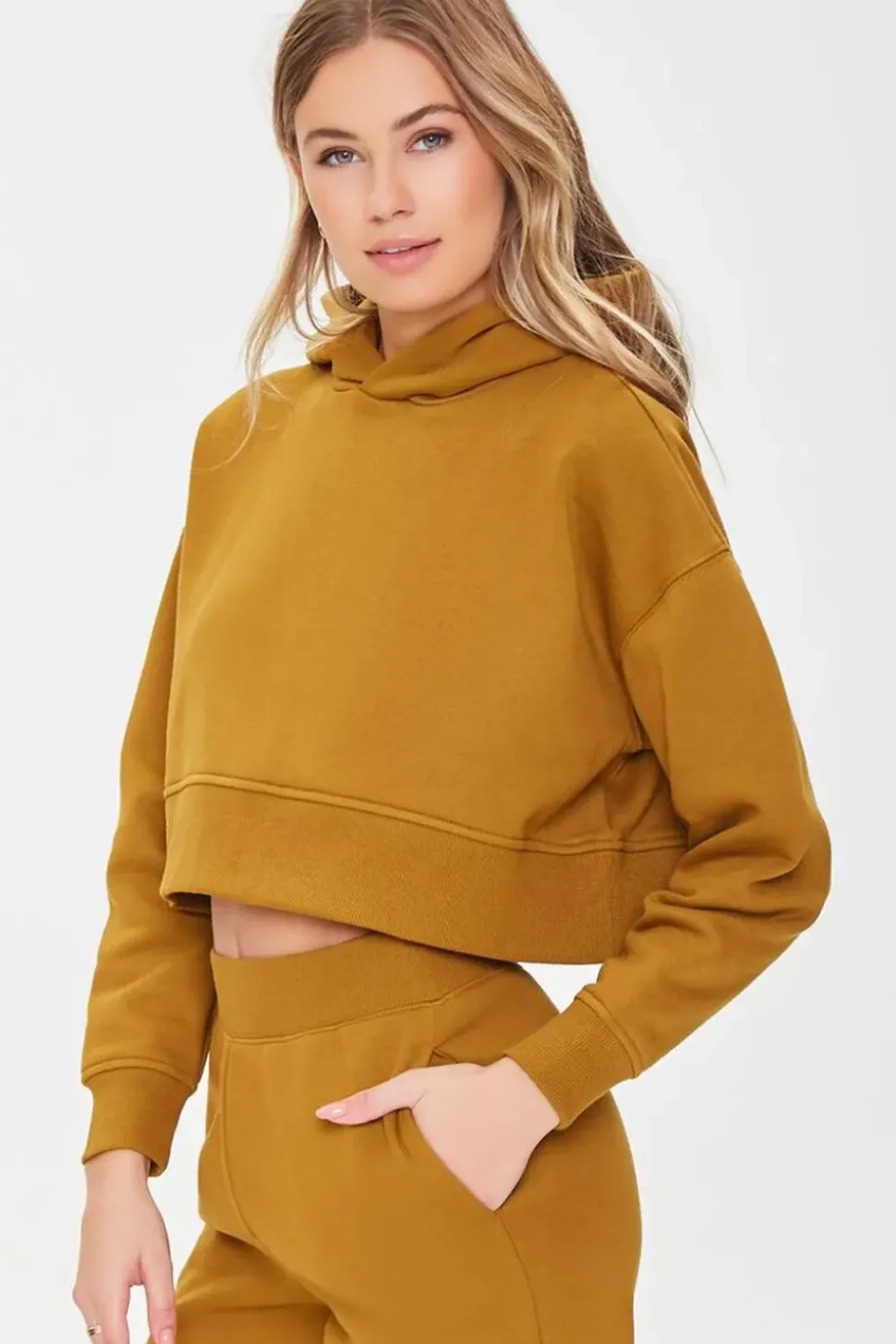 Dropped-Sleeve Fleece Hoodie