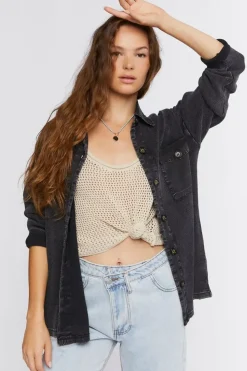 Drop-Sleeve Button-Up Shacket