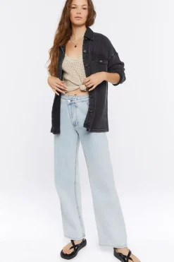 Drop-Sleeve Button-Up Shacket