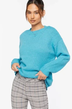 Drop-Sleeve Crew Neck Sweater