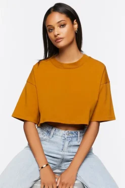 Drop-Sleeve Cropped Tee