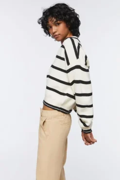 Drop-Sleeve Striped Sweater