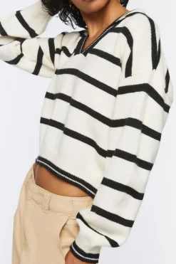 Drop-Sleeve Striped Sweater