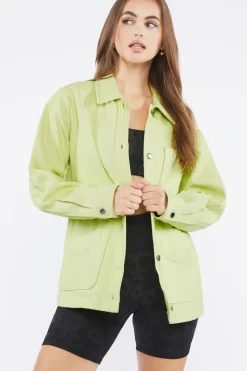 Drop-Sleeve Twill Shacket