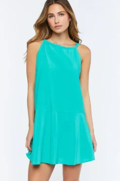 Drop-Waist Sleeveless Mini Dress