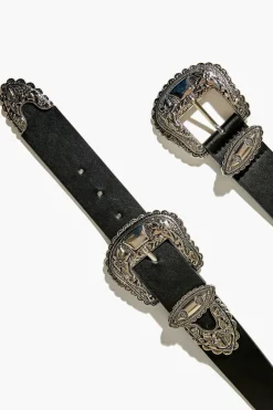 Dual Buckle Faux Leather Belt
