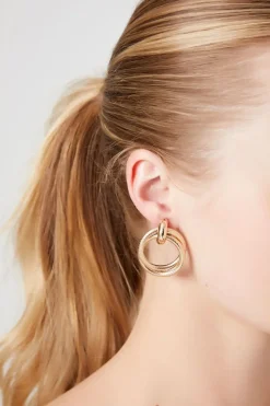 Dual-Hoop Drop Earrings