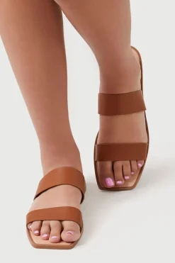 Dual-Strap Faux Leather Sandals