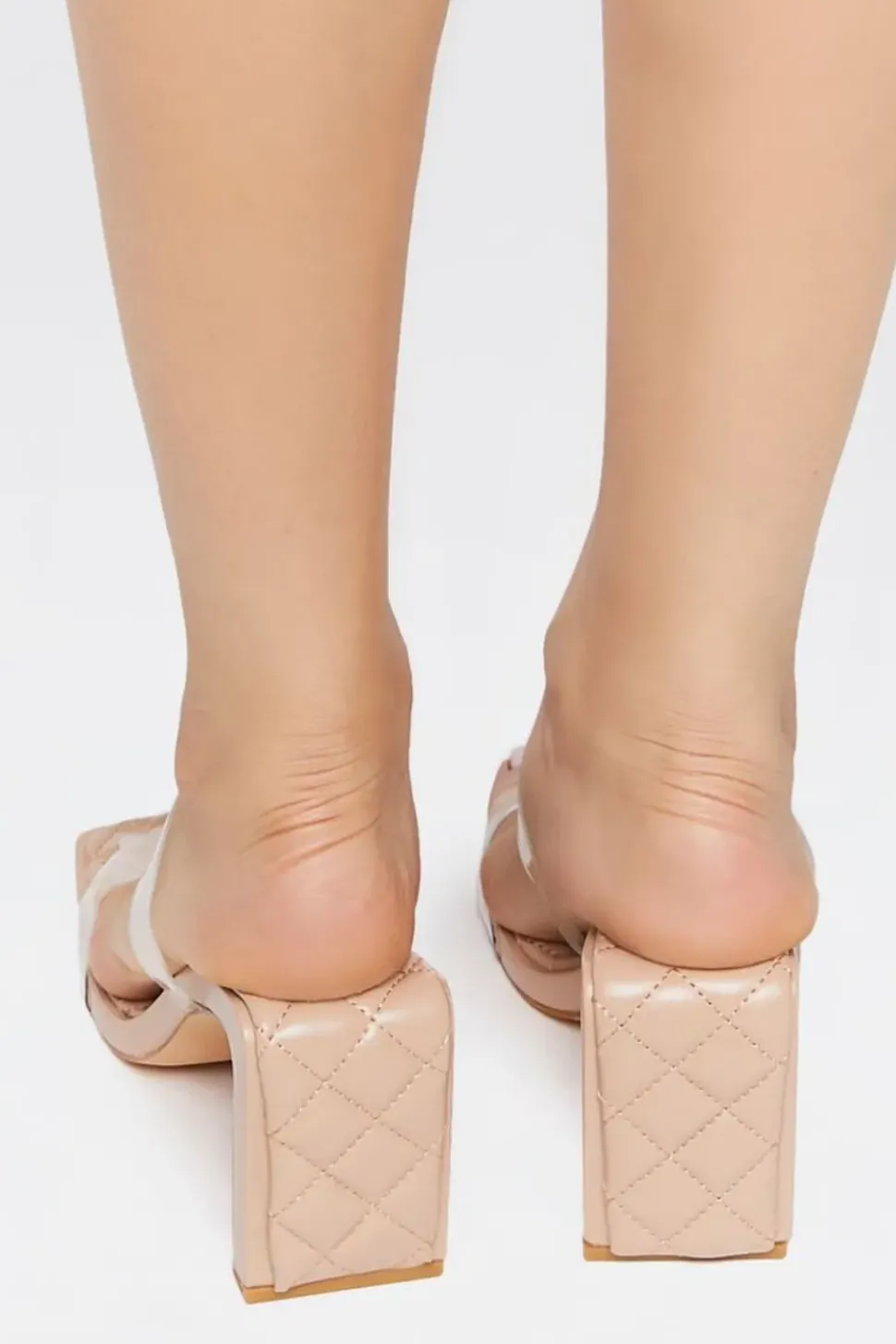 Dual-Strap Vinyl Quilted Heels