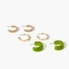 Dual-Twist Hoop Earring Set