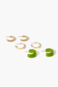Dual-Twist Hoop Earring Set