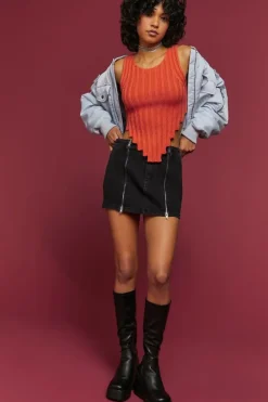 Dual Zipper Micro Mini Skirt
