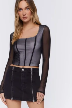 Dual Zipper Micro Mini Skirt