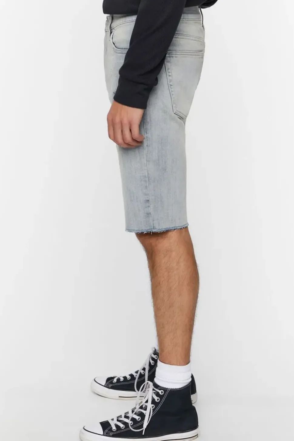 Embroidered Barbed Wire Denim Shorts