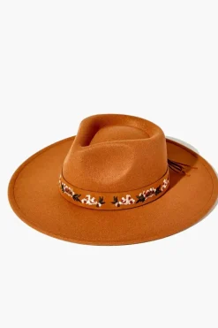 Embroidered Brushed Fedora