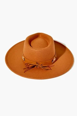 Embroidered Brushed Fedora