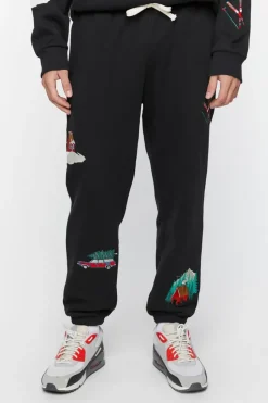 Embroidered Cabin Fleece Joggers