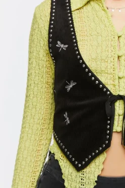 Embroidered Dragonfly Vest