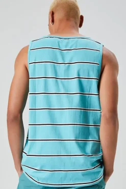 Embroidered Earth Striped Tank Top