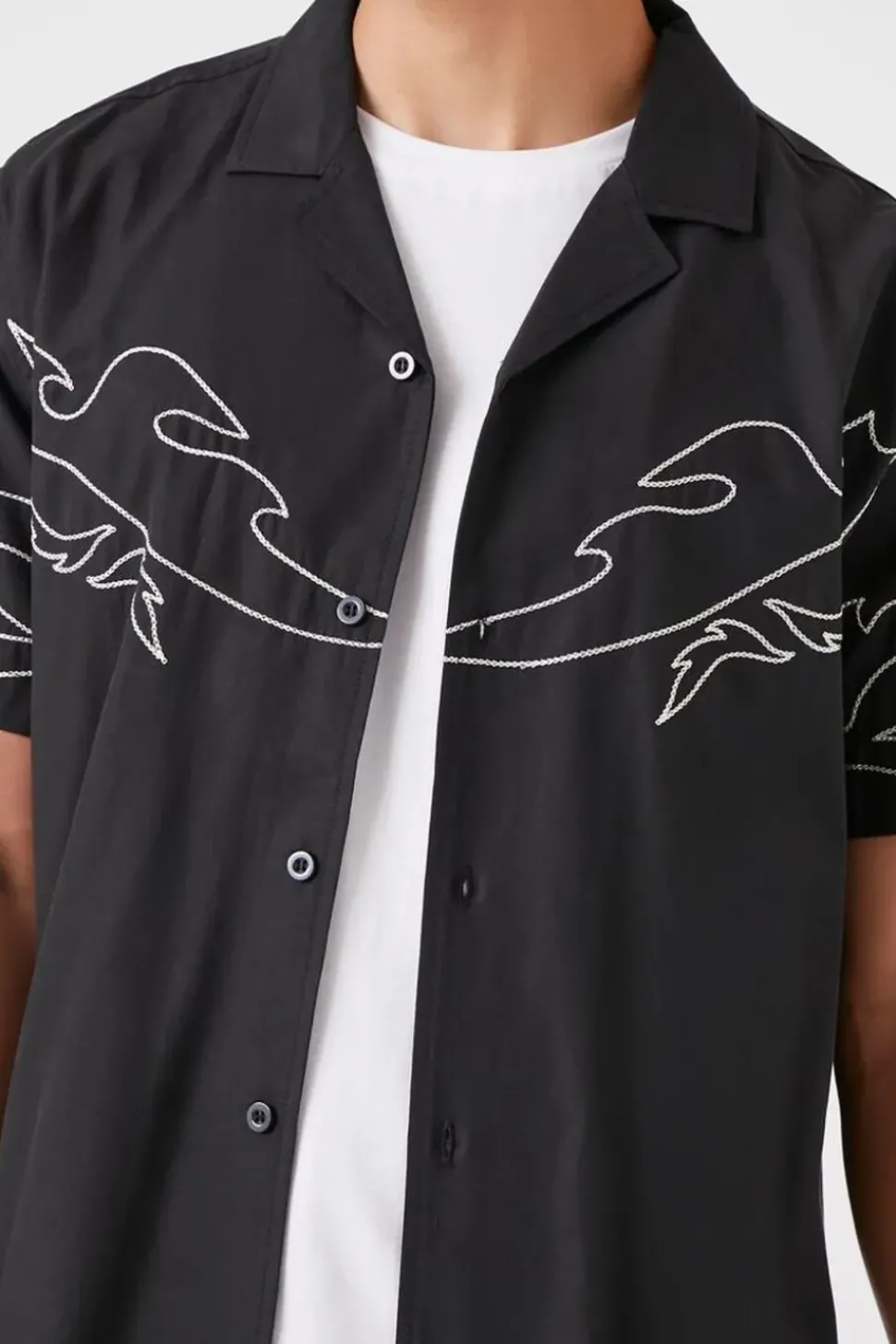 Embroidered Flame Shirt
