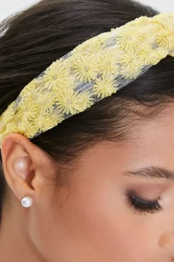 Embroidered Floral Mesh Headband