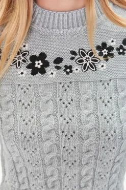 Embroidered Floral Sweater