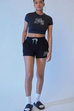 Embroidered Fubu Cropped Tee