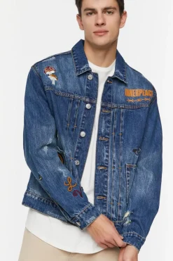 Embroidered Peace Denim Jacket