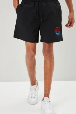Embroidered Recycled Nylon Swim Trunks