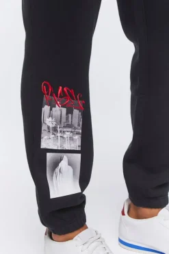 Embroidered Rise Graphic Joggers