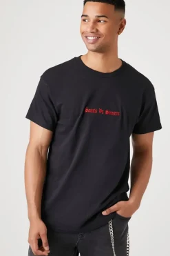 Embroidered Saints Vs Sinners Tee